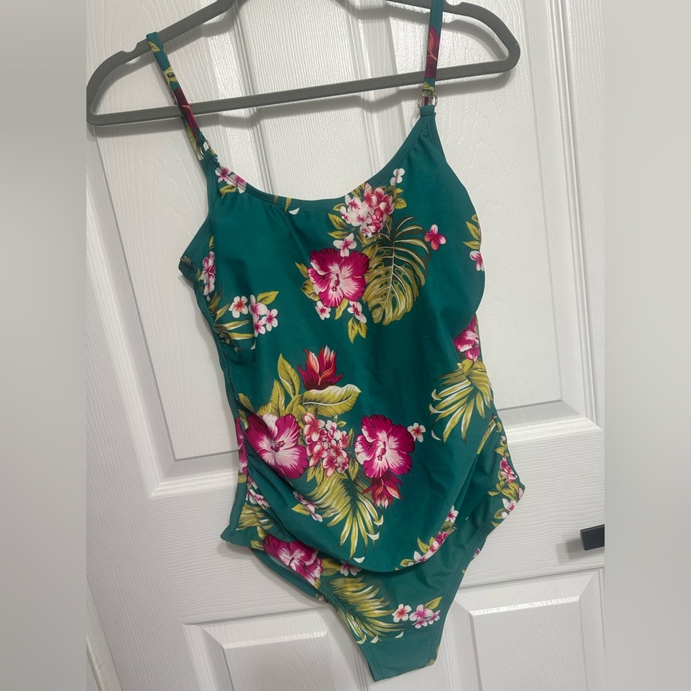 Floral Womens One Piece Swimsuit - Size Large